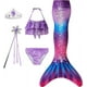 thumbnail image 2 of zocapuy Traje de baño de cola de sirena para niñas y niños Princesa Cosplay Traje de baño Conjuntos de bikini para fiesta (sin monoaleta), 2 of 4