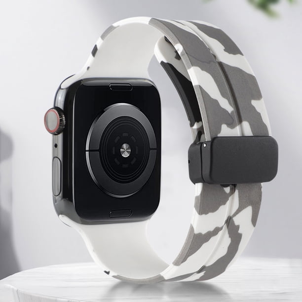 Correa de silicona para Apple Watch (42 mm/44 mm/45 mm/49 mm Camuflaje blanco)
