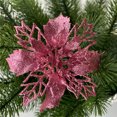 thumbnail image 3 of 10 piezas de guirnalda navideña grande con purpurina y flores de Pascua para colgar en el árbol de Navidad, para decoración navideña de fiestas en el hogar, 11 cm de polietileno, 3 of 4