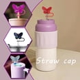 thumbnail image 4 of Anewi Silicone Butterfly Straw Covers, Reusable Straw Cap Topper for Stanley Cups and Tumblers, Heat Resistant Dust Proof Protection Splashes Guard, Black, 4 of 8