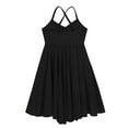 thumbnail image 2 of Hansber Kids Girls Lyrical Dance Dress Spaghetti Shoulder Straps Modern Ballet Dance Leotard Dancewear Black 3-4, 2 of 6