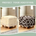 thumbnail image 6 of SCRAWLGOD Brown Beige Cow Print Ottoman Slipcover, Removable Square Slipcover with Elastic Bottom for Footrest Sofa Folding Foot Stool Protection Universal Fit, 6 of 7