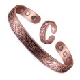 thumbnail image 4 of Anillo magnético de drenaje linfático y pulsera para mujeres y hombres, anillo magnético de desintoxicación linfática y pulsera magnética de cobre, alivio del dolor para la artritis del túnel carpiano, set de regalo (flor vintage) Sailing Electrónica, 4 of 5