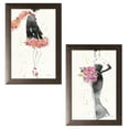 thumbnail image 2 of Gango Home Decor Shabby-Chic Floral Fashion III & IV; Two 12x18in Art Prints in Brown Frames, 2 of 6