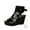 Black, variant on Women Open Square Toe Ankle Boots Lightweight Comfort Adjustable Buckle Strap Back Cutout Wedge Heel Short Boots Summer Beach Vacation Thick Sole Booties