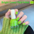 Air Dry Light Green Gel Nail Polish, Chip Resistant Bright Green Summer