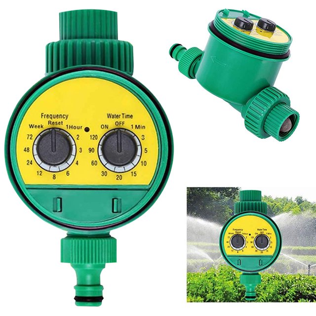 Reloj de riego por ordenador para riego automático, temporizador de agua para jardín, ordenador con válvula de bola Adepaton 2033990