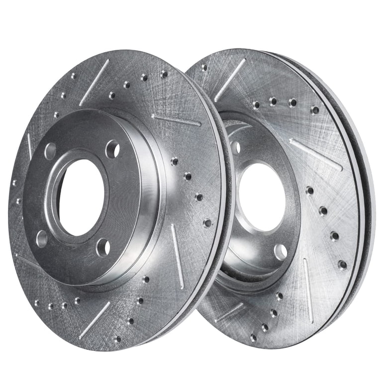 Rotors And Brake Pads Front And Rear Max Advanced Brake Kit - Drilled/Slotted Rotors & Ceramic