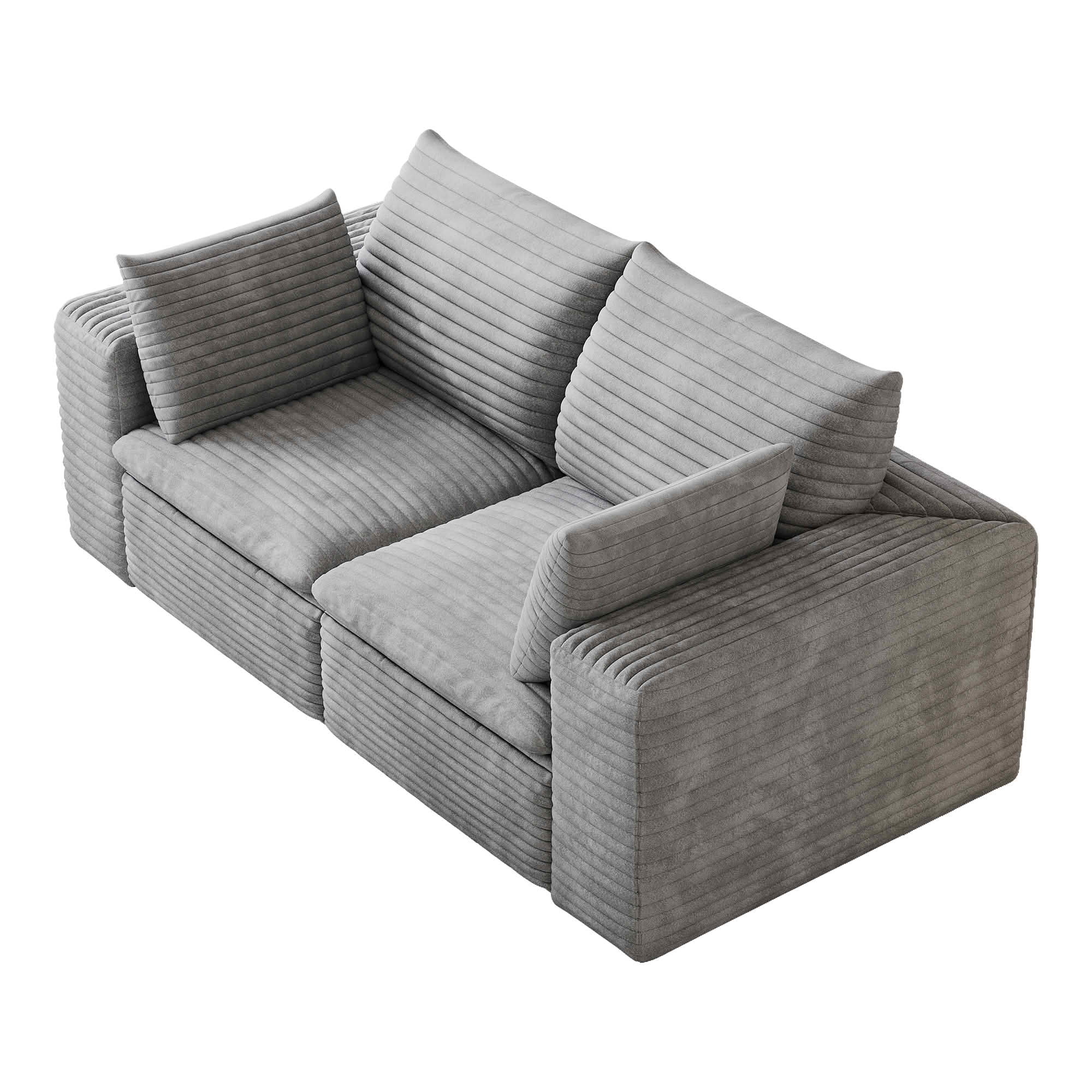MAYEERTY 71 Inch Cloud Modular Sofa, Corduroy Deep Seat Couch with Double‑Layer Removable Cushions, No‑Assembly DIY Combination Sponge Sofa for Living Room Bedroom Apartment Conference Room