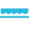 thumbnail image 1 of Aqua Mini Polka Dots Border Trim - Pack of 6, 1 of 1