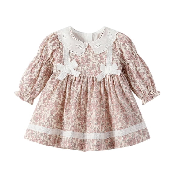 Baby Girls Casual Dresses Toddler Floral Dress Print Sundress Princess Dress