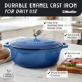 thumbnail image 2 of Olla holandesa de hierro fundido esmaltado MUELLER HOME de 5.5 qt, color aqua, 2 of 8