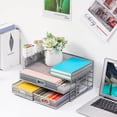 thumbnail image 2 of Organizador de Escritorio con Cajones de Malla de 3 Niveles Marbrasse Caddy Plata, 2 of 6