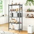 thumbnail image 4 of Vebreda 5-Tier Foldable Metal Storage Shelf with Wheels, No-Assembly Collapsible Shelving Unit, Heavy-Duty Rolling Organizer Rack for Kitchen, Garage, Pantry, and Office, 4 of 9