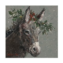 Trademark Fine Art Mary Miller Veazie Mary Beth The Christmas Donkey Canvas Wall Art - 14x14