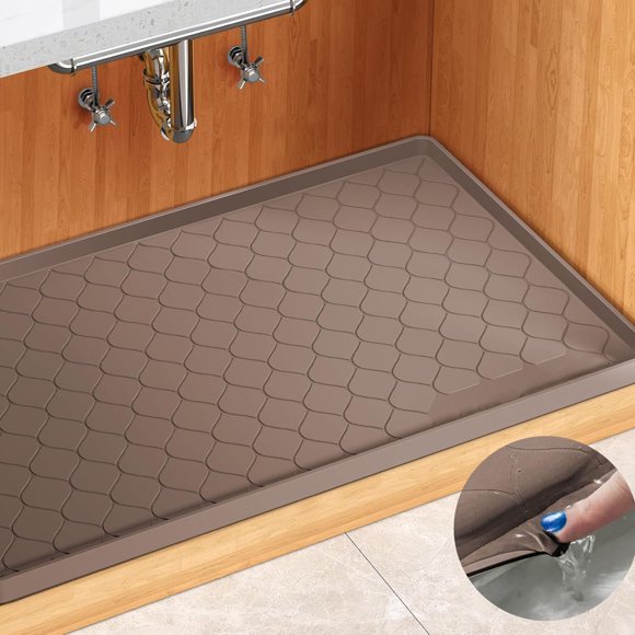 Tapete de silicona para debajo del fregadero, artículos esenciales y accesorios de cocina, forro de estante y protector de gabinete, organizadores y almacenamiento