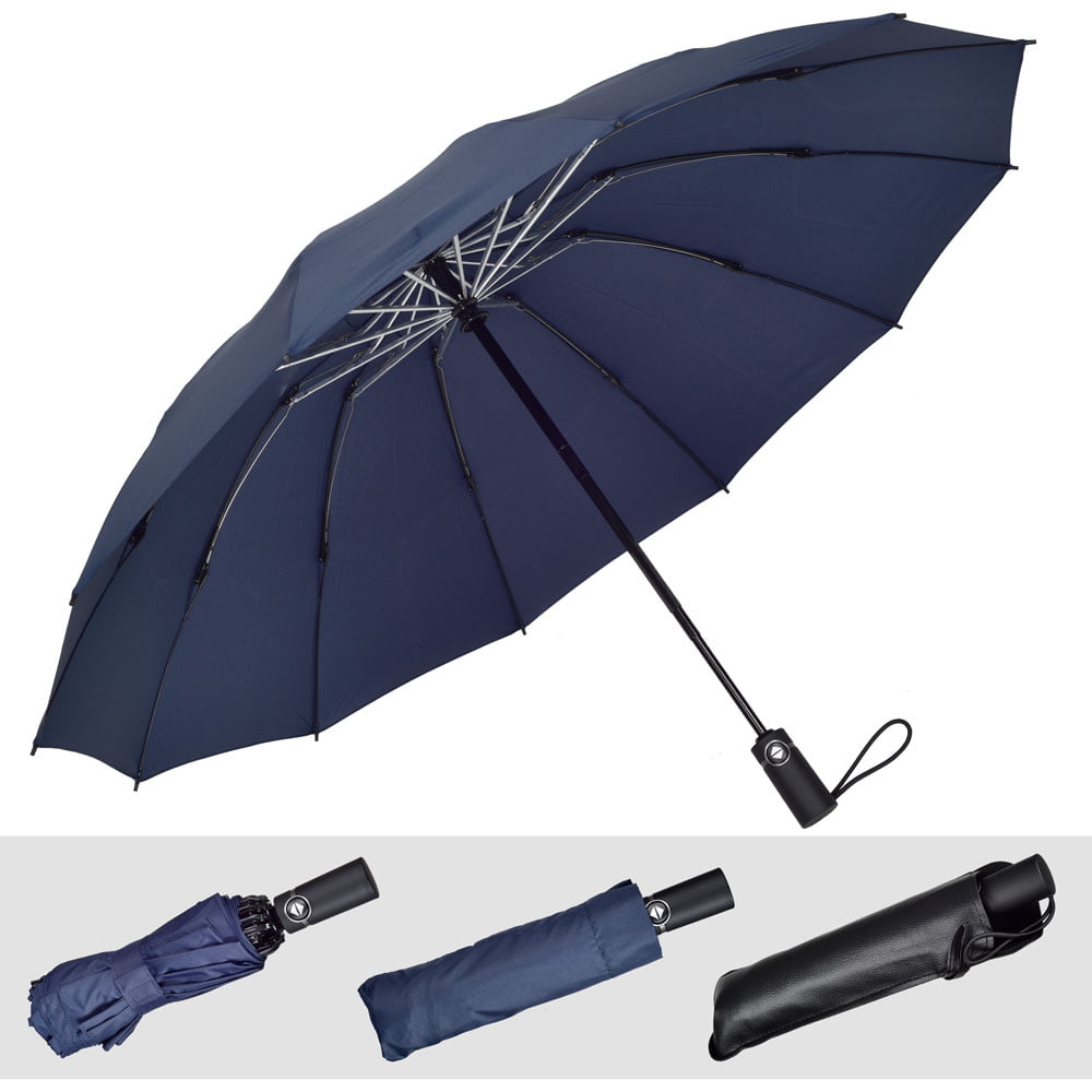 American Flag Compact Travel Umbrella Windproof Reinforced Canopy 8 Ribs Umbrella Auto Open And Close Button Personalized