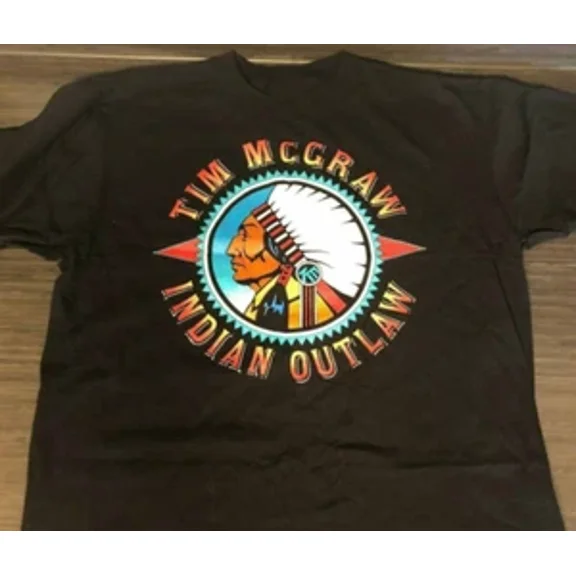 RARE VINTAGE TIM MCGRAW INDIAN OUTLAW 1994 Shirt Classic Black Unisex