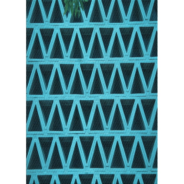 Ahgly Company Tapis d'Intérieur Lavables en Machine Rectangle Transitionnel Vert Sarcelle Profond, 3' x 5'
