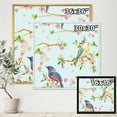 thumbnail image 4 of Birds and Flowers Pattern In Blue 16 in x 16 in Framed Painting Canvas Art Print, by Designart, 4 of 5