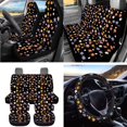 thumbnail image 2 of Uorisanigo Cute Flower 15Pcs Car Seat Cover Full Set, with Steering Wheel Covers Seat Belt Cover Drink Coasters Trash Garbage Air Vent Storage Box Rearview Covers Key Chain Holder Interior Decor, 2 of 7