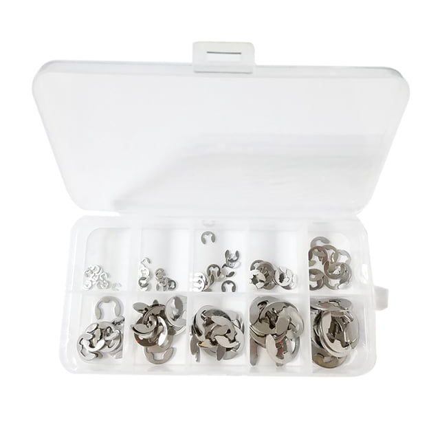 120 Pcs Clip en Forme de E en Acier Inoxydable Kit Assorti de Clips de Retenue 1.5mm-10mm Portable