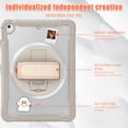 thumbnail image 4 of Allytech Shockproof Case for Apple iPad 6th 5th Gen, iPad 9.7" 2018/2017, 360 Rotating Stand Translucent Back Cover Shockproof Adjustable Shoulder Strap Kids Friendly with Pencil Holder - Khaki, 4 of 12