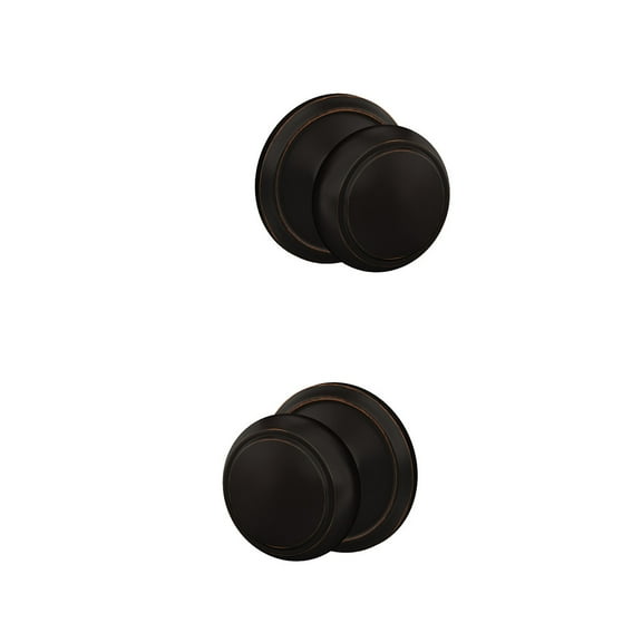 Schlage Fc172-And-Ald Custom Andover Non-Turning Two-Sided Dummy Door Knob Set - Bronze