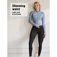 thumbnail image 3 of PISONIC Women's Long-Sleeve Sports Jacket and Pant Set for Gym Running, Tight-Fitting Butt-Lifting Pants for Cycling And Climbing Workout Attire, 3 of 11