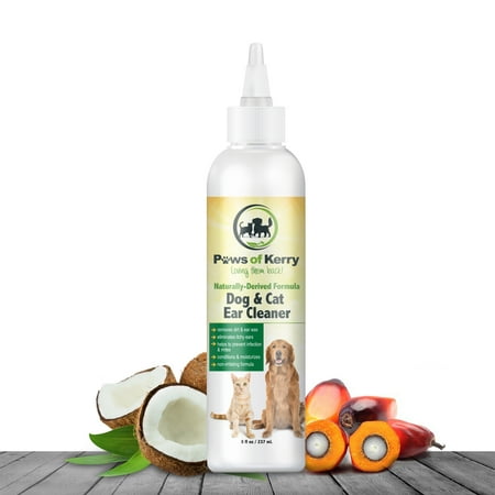 Paws of Kerry Dog Ear Cleaner for Itching, Head Shaking & Cat Ear Mite Drops 8oz