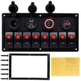 thumbnail image 2 of DC 12-24V Boat Marine Rocker Switch Panel LED Dual USB Socket Charger 1A&2.1A Voltmeter for Car RV Truck Camper GPS Mobiles, 2 of 6
