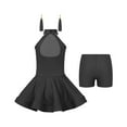 thumbnail image 2 of Alvivi Kids Girls Dancing Clothes Set Sleeveless Latin Dress+Boxer Shorts+Tassel Earrings, 2 of 4