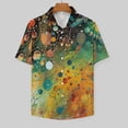 thumbnail image 3 of Ink Texture Watercolor Men's Shirt Short Sleeves Printed Button Down Summer Shirts, 3 of 6