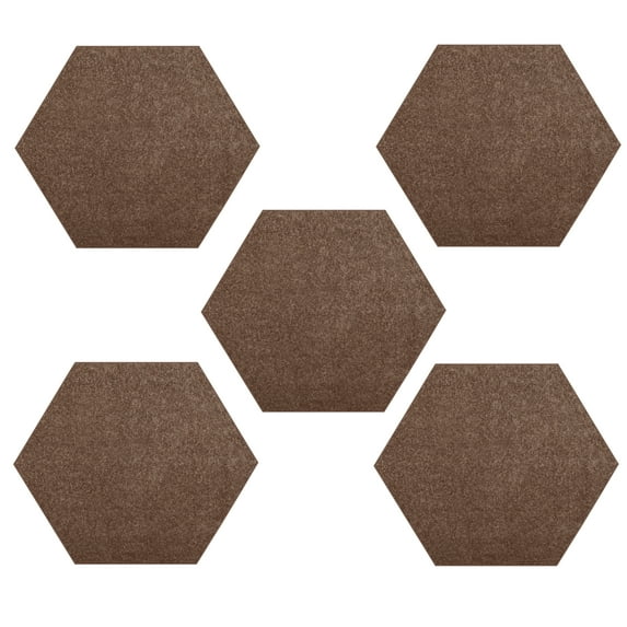 Furnish My Place Modern Plush Solid Brown Color Rug - Pets and Kids Friendly Rug, Indoor/Outdoor Mat, Area Rugs Great for Kids, Pets, Event, Wedding, Living Room, Made in USA, 3' Hexagon - Set of 5