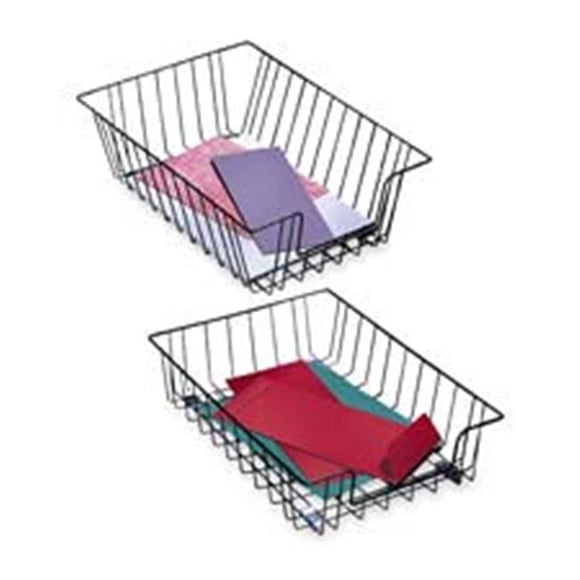 Plateau de Bureau Fil- Lettre Taille- 10in.x14-.13in.x3in.- Argent