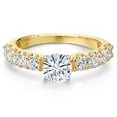 thumbnail image 3 of Gem Stone King 14K Two Tone Gold White Moissanite and Lab Grown Diamond Engagement Ring for Women | 1.68 Cttw | Round 6MM | Gemstone Birthstone | Size 8, 3 of 6