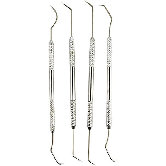 4 Piece Pick Set - Double End, Metal Tubular Grips
