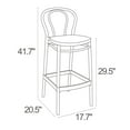 thumbnail image 6 of Luxury Commercial Living 41.75" White Solid Outdoor Patio Bar Stool, 6 of 6