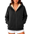 thumbnail image 2 of Certgust Travel Airport Outfits Under $10 Hot Sales Zip Up Hoodie Women Fleece Lined Jacket Fall Winter Coat Casual Trendy Clothing, 2 of 4