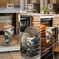 thumbnail image 4 of Topadorn Blue & Yellow Paisley Floral Ceramic Travel Mug, 17oz, Spill-Resistant Lid, Microwave & Dishwasher Safe, Gift Boxed, 4 of 7