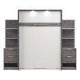 thumbnail image 3 of Atlin Designs Wood Full Murphy Bed with Nightstand in Bark Gray/White, 3 of 7