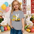 thumbnail image 2 of Toddler Girls' Short Sleeve Crew Neck Tee T-Shirt Easter Graphic Print Tee Top Size 2-3T , Gray, 2 of 4