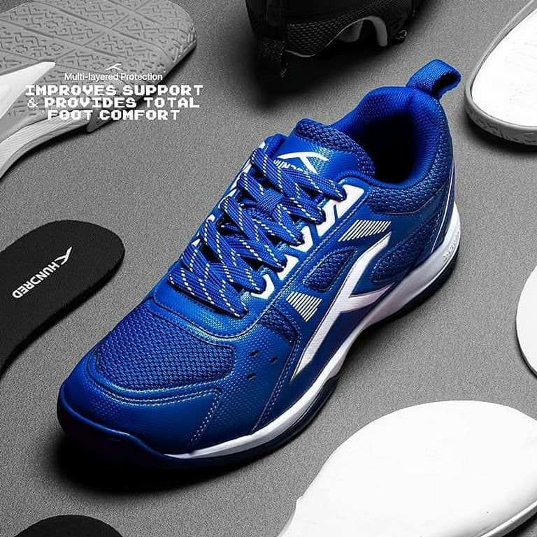 Hundred Raze Unisex Badminton Sport Shoes (Non-Marking) | Blue