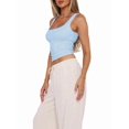 thumbnail image 4 of Women'S Sleeveless Square Neck Tank Top Double Layer Basic Crop Tops Summer Workout Casual Tops XS, 4 of 7