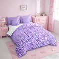 thumbnail image 2 of Erosebridal Purple Cheetah Print 7 Pieces Bedding Comforter Set,Leopard Animal Texture Pattern Full Bedding Set For Girls Kids,Reversible, 2 of 7