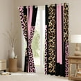 thumbnail image 3 of Feelyou Pink Cheetah Print Blackout Curtains Set of 2 (52x84 Each) for Women, Fashion Abstract Ombre Window Curtains, Leopard Wildlife Curtains and Drapes, Living Room Curtains Decor, 3 of 6