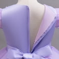 thumbnail image 6 of Lace Flower Sleeveless Gown Dress with Bow Decoration for Girls, Kids Wedding Bridesmaid Pageant Party Formal Long Gown Princess Tulle Floral Embroidery Girl Birthday Party Dresses - 2-10T, 6 of 7