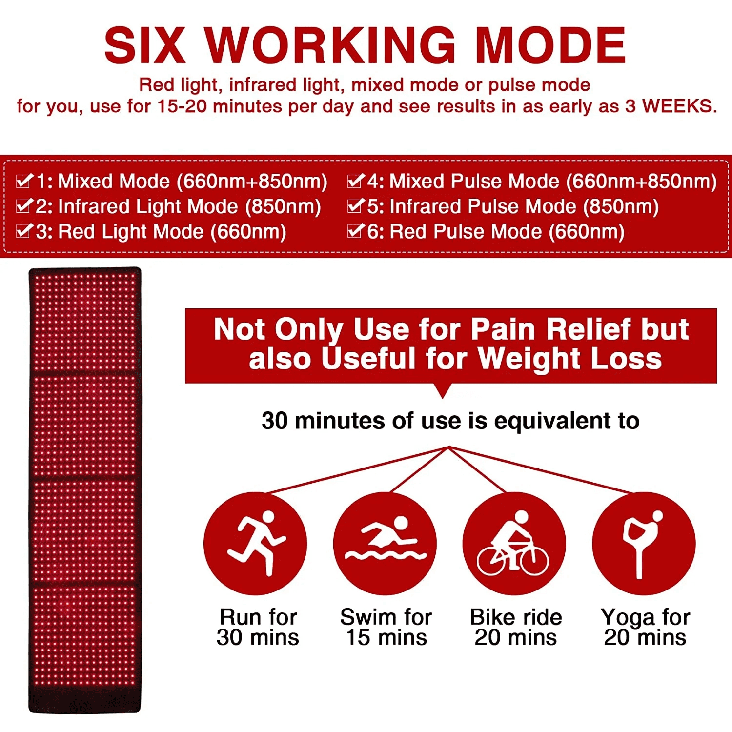 Flexible Full-Body Red Light Pad with 960 LEDs, 660nm & 850nm Wavelengths, Large Wellness Mat for At-Home Relaxation and General Well-being