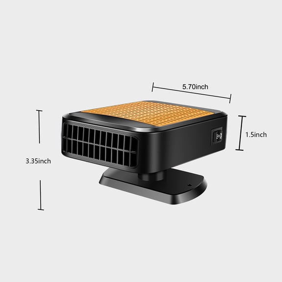 12V/150W Portable Car Heater – 360° Rotatable Defogger & Windshield Defroster with Dual-Speed Fan (ABS, 1.5M Cable, 0.78lb Lightweight)