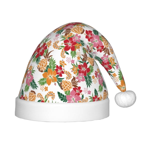 Rateoe Pineapple Flower Santa Hat Confortable Christmas Hat for Christmas Party Favors Fit for Kids